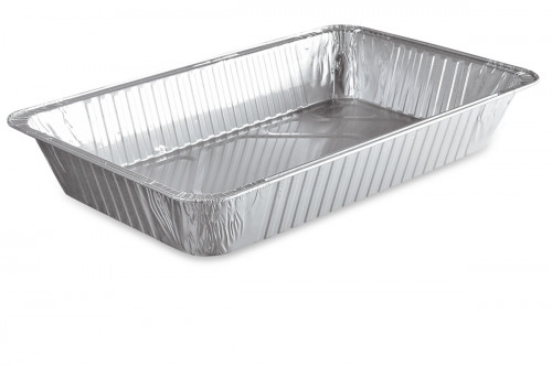 Plat GN1/1 rectangulaire gris aluminium 52,5x32,5x8 cm 114,5 cl (50 pièces)