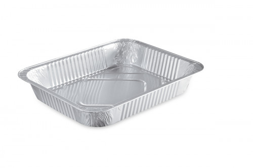 Plat GN1/2 rectangulaire gris aluminium 32,2x26,2x5 cm 326 cl (50 pièces)