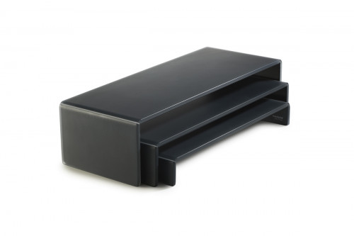 Set 3 présentoirs résine Nacryl® gris 49,5x19,5x12 cm Mealplak