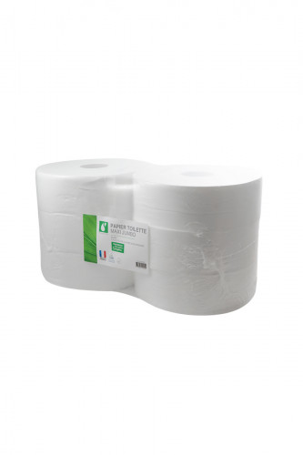 Bobine papier hygiénique blanc ouate de cellulose 350 m Softclean (6 pièces)