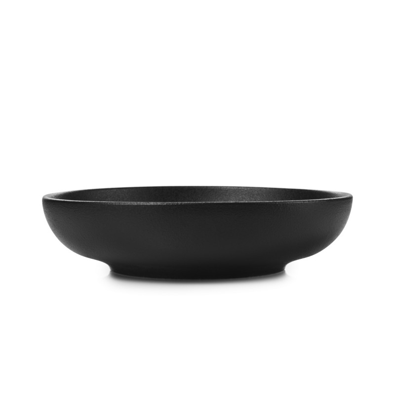 Assiette creuse rond noir porcelaine culinaire Ø 17,5 cm Adelie Revol