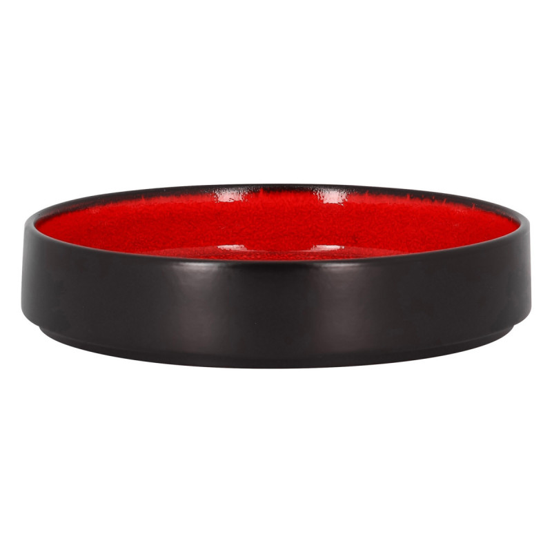 Assiette creuse rond rouge porcelaine vitrifiée Ø 22,8 cm Fire Rak