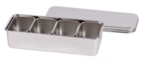 Bac 4 mini boites japonaises inox 28,1x11,8x6,3 cm Avec couvercle L.tellier