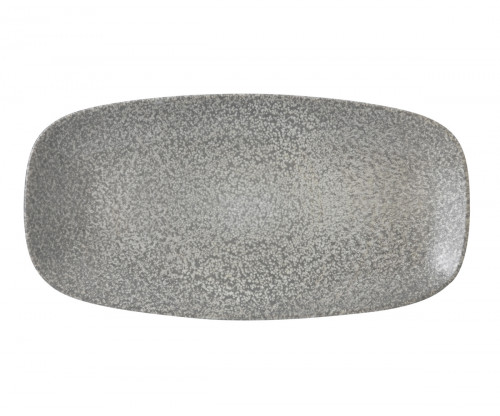 Assiette plate rectangulaire gris porcelaine vitrifiée 29,8x15,3 cm Evo Origins Dudson