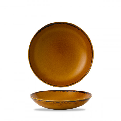 Assiette coupe creuse rond marron porcelaine vitrifiée Ø 18,2 cm Harvest Dudson