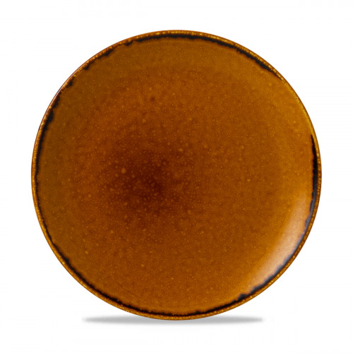 Assiette coupe plate rond marron porcelaine vitrifiée Ø 21,7 cm Harvest Dudson