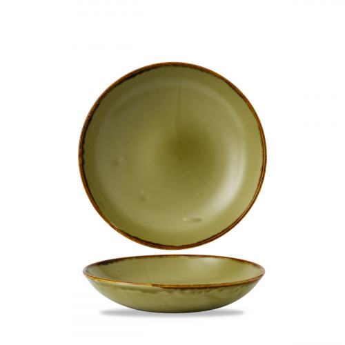 Assiette coupe creuse rond vert porcelaine vitrifiée Ø 24,8 cm Harvest Dudson