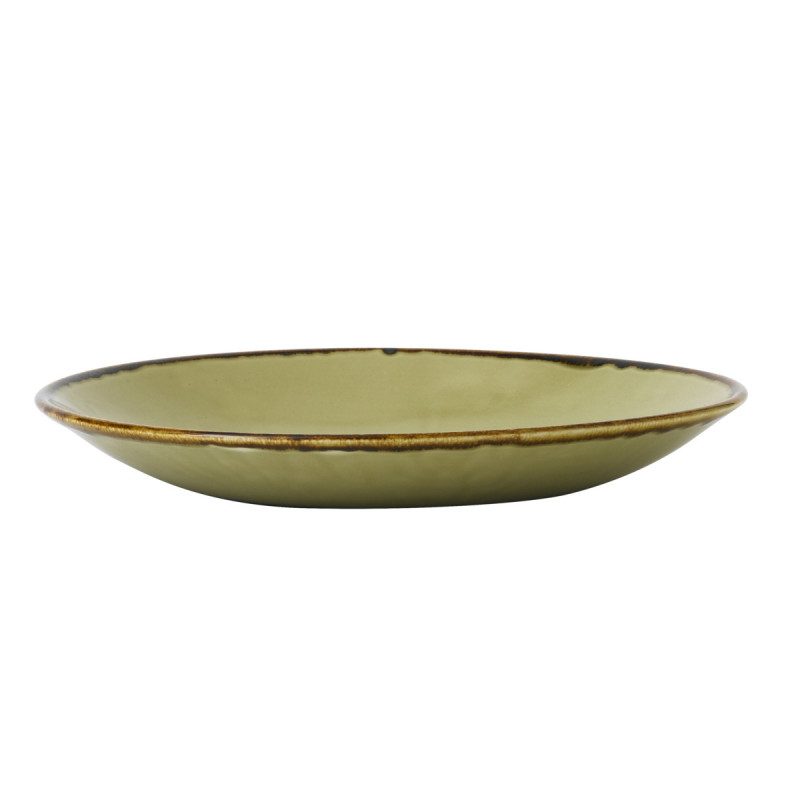 Assiette creuse rond vert porcelaine vitrifiée Ø 25,6 cm Harvest Dudson