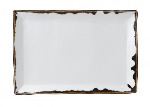 Assiette plate rectangulaire Natural porcelaine vitrifiée 34,5x23,3 cm Harvest Dudson