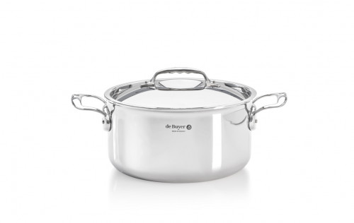 Faitout inox Sans revêtement Avec couvercle Ø 24 cm 13 cm 5,4 L Affinity De Buyer
