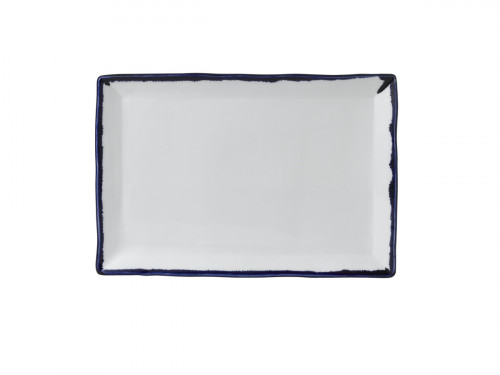 Assiette plate rectangulaire Ink porcelaine vitrifiée 28,5x18,7 cm Harvest Dudson