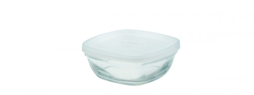 Boîte avec couvercle carré transparent verre trempé 11,2 cm Freshbox Duralex