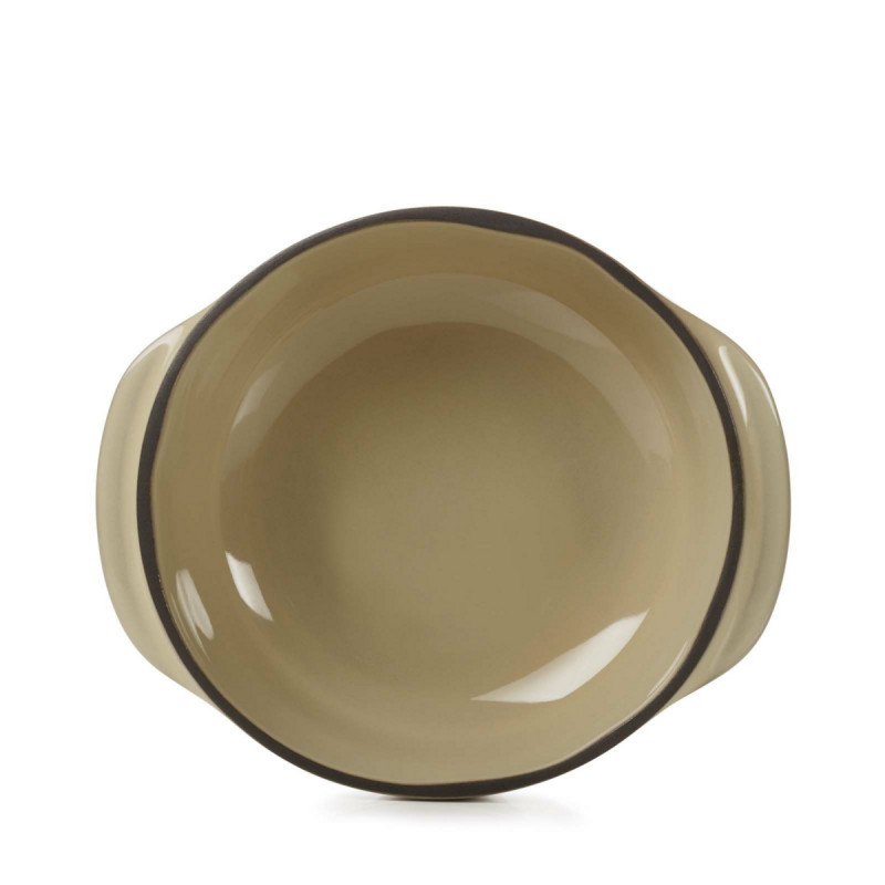 Cocotte sans couvercle rond beige porcelaine culinaire Ø 12 cm Caractere Revol