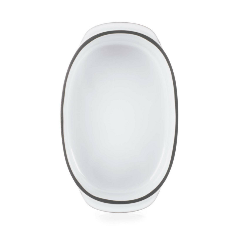 Plat ovale blanc porcelaine culinaire 19 cm Caractere Revol