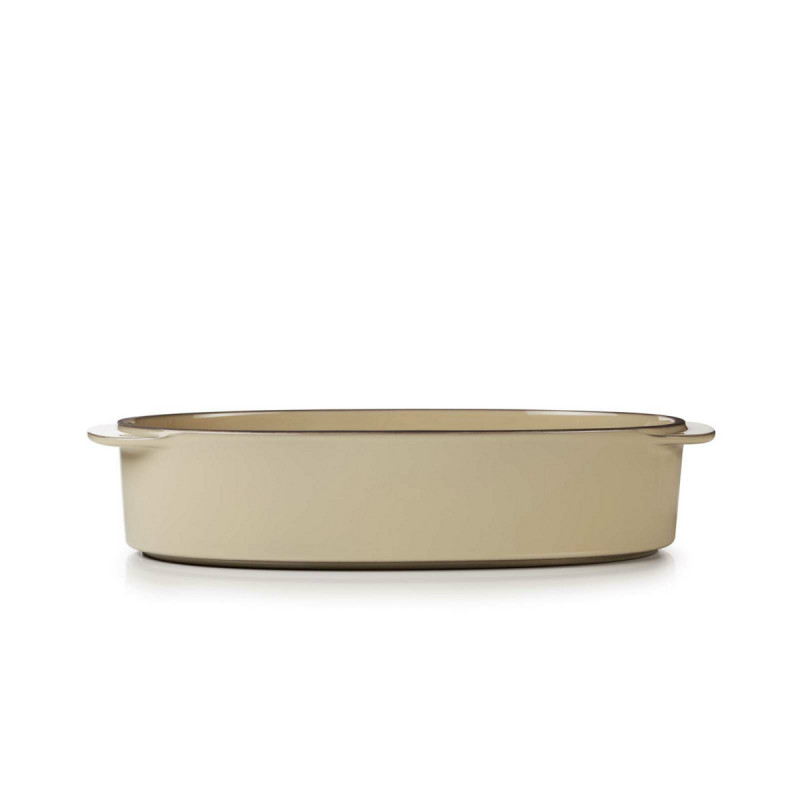 Plat ovale beige porcelaine culinaire 26 cm Caractere Revol