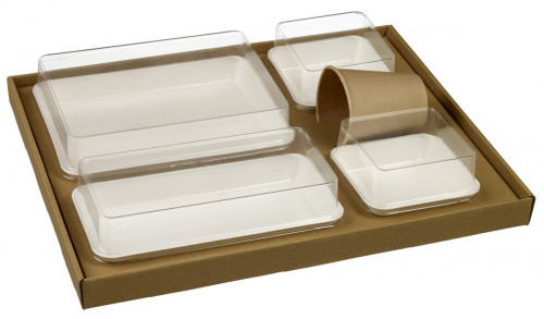 Plateau rectangulaire marron 36,6x29,5x6,5 cm Solia