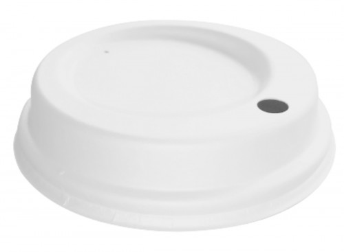 Couvercle rond blanc bagasse Ø 9 cm Huhtamaki (50 pièces)