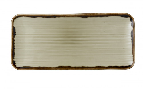 Assiette organique Linen porcelaine vitrifiée 35x16 cm Harvest Dudson