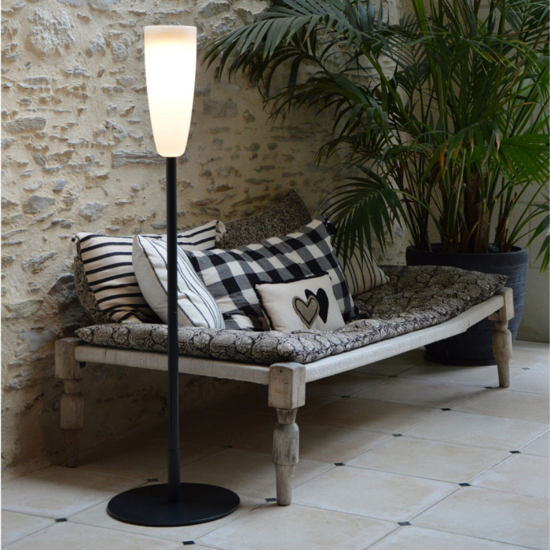 Pied base pour lampadaire rond noir graphite Ø 380 mm Paranocta