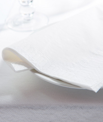Serviette blanc ouate de cellulose 48x48 cm (100 pièces)