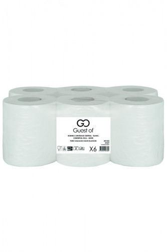 Bobine à dévidage central blanc ouate de cellulose 18,13x20 cm Essentials Collection (6 pièces)