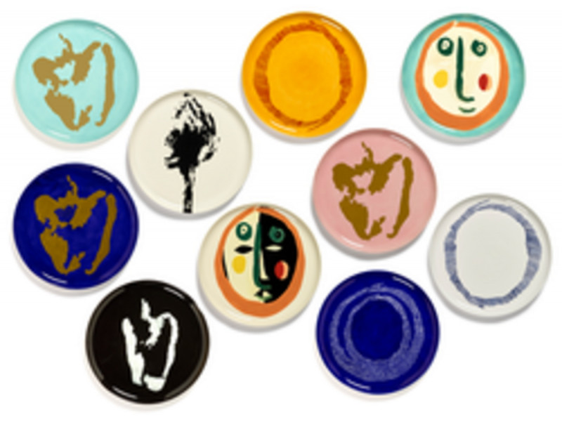 Assiette plate rond blanc poivron noir grès émaillé Ø 22,5 cm Feast By Ottolenghi Serax
