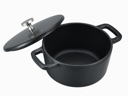 Mini cocotte avec couvercle fonte d'acier Sans revêtement Avec couvercle Ø 14 cm 0,8 L Cooko