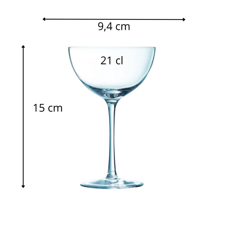 Coupe à cocktail verre cristallin 21 cl Champagne & Cocktail Chef & Sommelier