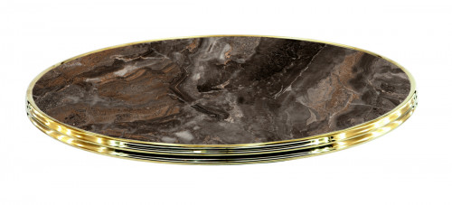 Plateau de table d'extérieur rond marron Ø 60 cm 3 cm Werzalit Flexmob