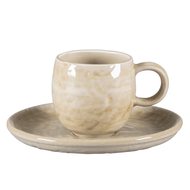 Tasse à espresso vanilla porcelaine vitrifiée 10 cl Ø 6 cm Krush Rak