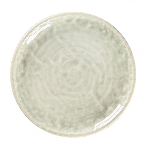 Assiette plate coupe rond céladon porcelaine vitrifiée Ø 15 cm Krush Rak