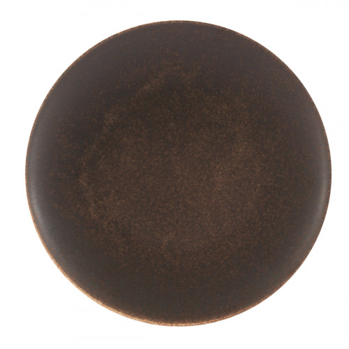 Assiette coupe plate rond brun porcelaine Ø 28 cm Airain Astera