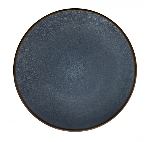 Assiette plate rond bleu indigo grès émaillé Ø 26,5 cm Feeling Medard De Noblat