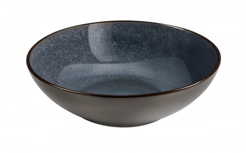 Assiette à pâtes rond bleu indigo grès émaillé Ø 18 cm Feeling Medard De Noblat