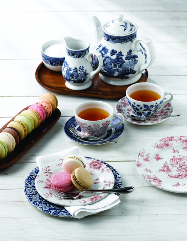 Théière avec couvercle rond Sandrigham Willow Blue porcelaine vitrifiée 85,2 cl Vintage Prints Willow Churchill
