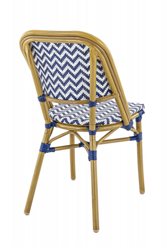 Chaise de terrasse bleu 86x46x54,5 cm Louvre Flexmob