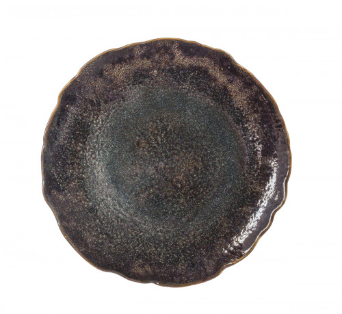 Assiette coupe plate rond Dark porcelaine Ø 22 cm Pizzo Astera