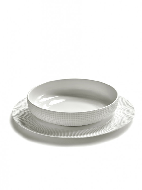 Plat rond blanc porcelaine Ø 21 cm Nido Serax