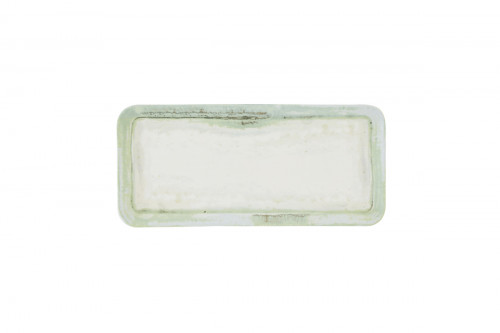 Assiette organique vert porcelaine vitrifiée 35x16 cm Finca Flint Dudson