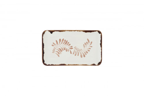 Assiette organique terracotta porcelaine vitrifiée 27x16 cm Harvest Mediterranean Dudson