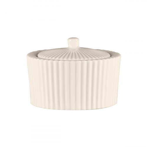 Sucrier & couvercle rond blanc porcelaine bone china 28 cl Ø 10 cm Spectra Rak