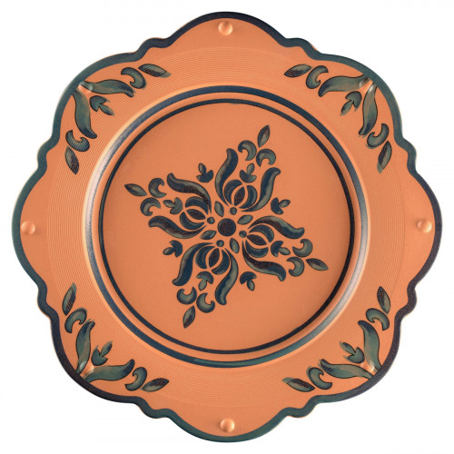 Assiette plate octogonal Tero Décor Ostia porcelaine Ø 33,1 cm Earth Rak
