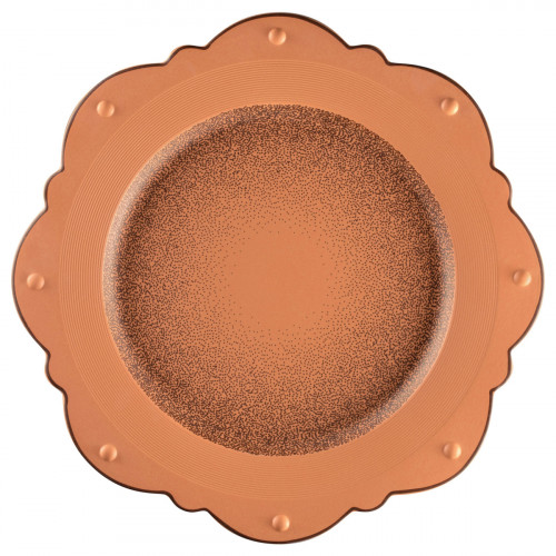 Assiette plate octogonal Tero Décor Denia porcelaine Ø 33,1 cm Earth Rak