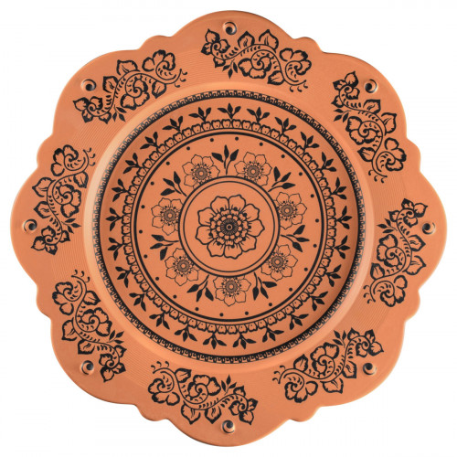 Assiette plate octogonal Tero Décor Alexandria porcelaine Ø 33,1 cm Earth Rak