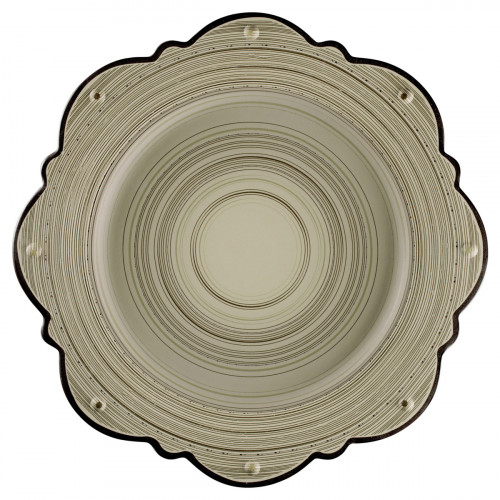 Assiette plate octogonal Argila Décor Larissa porcelaine Ø 33,1 cm Earth Rak