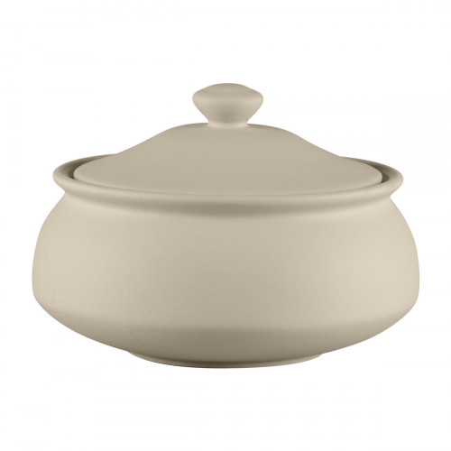 Bol avec couvercle rond baantna argila Décor Prima porcelaine Ø 18,5 cm Earth Rak
