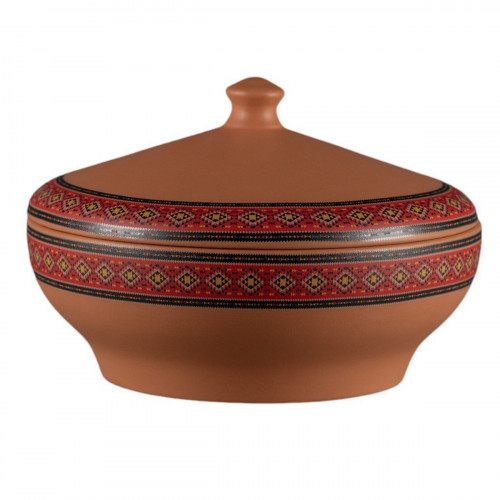 Soupière avec couvercle rond baantna tero Décor Utsav porcelaine Ø 23,7 cm Earth Rak