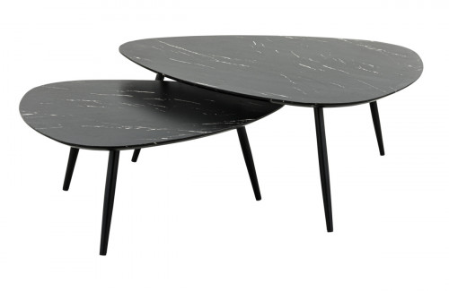 Set de 2 tables d'intérieur noir Maryne Flexmob