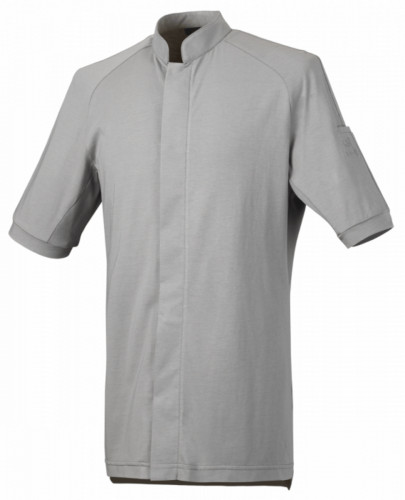 Veste de cuisine homme manche courte gris T1 Gari Robur