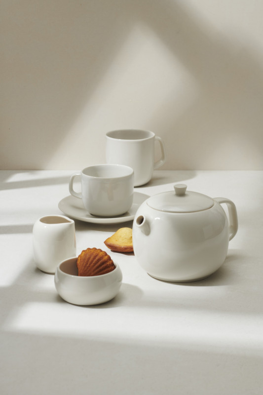 Théière rond Blanc albâtre porcelaine culinaire 75 cl Ø 17,5 cm Madeleine Revol